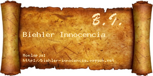 Biehler Innocencia névjegykártya